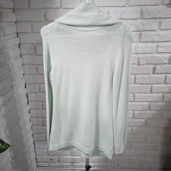 2/$30.00 - Cleo Ladies Size XS Cowl Neck Mint Green Lightweight Tunic/Sweater - Picture 2 of 8